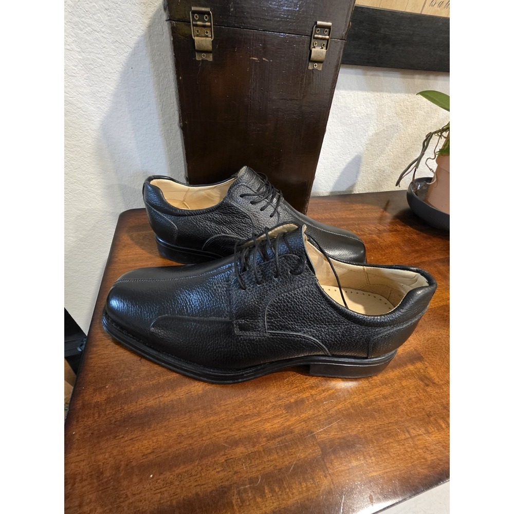 Belvedere Bay Bridge Black Leather Split Toe Oxford Shoes Mens 13  Fast Shipping